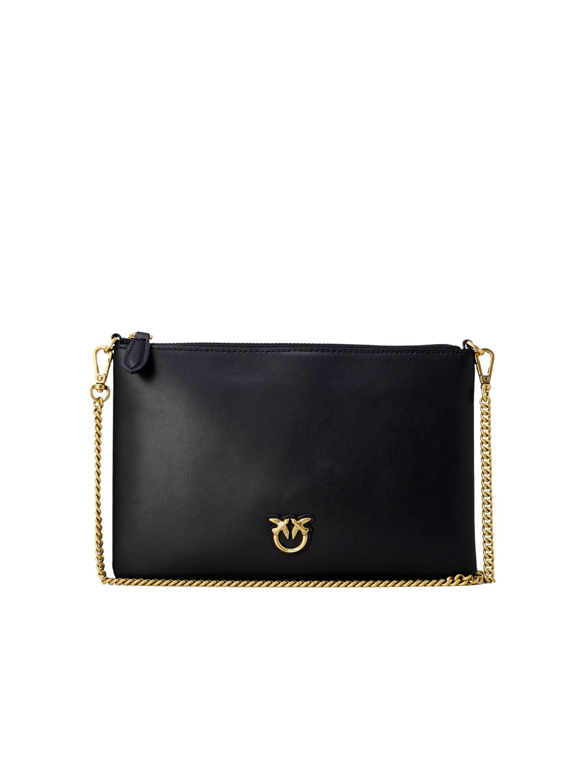 PINKO Buideltas 'FLAT CLASSIC VITELLO SETA 100455 A0F1' in Zwart: voorkant