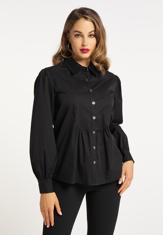 faina Blouse in Zwart: voorkant