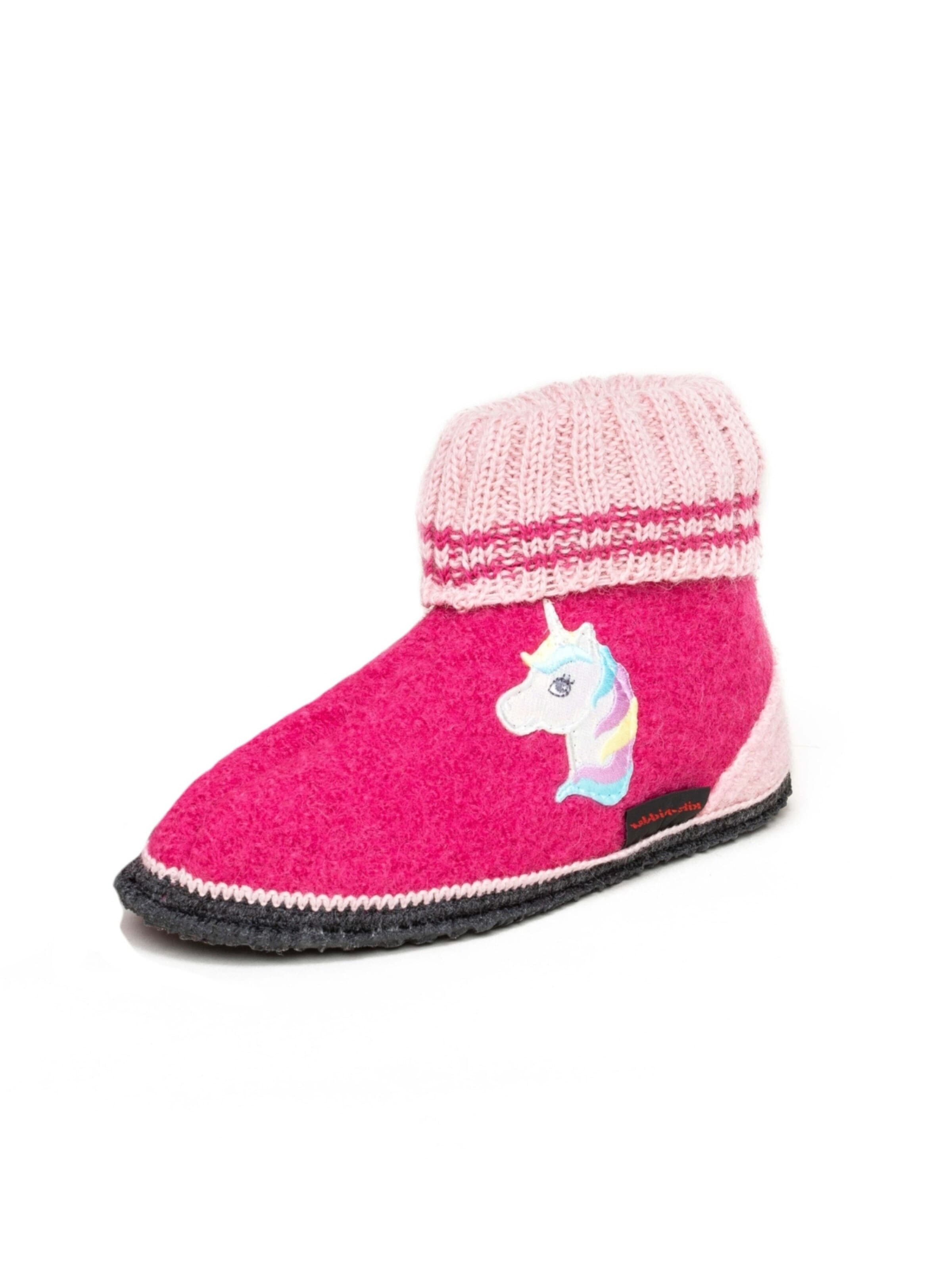 kitz-pichler Slippers 'Hüttenschuhe LM Kauns Einhorn' in Pink: front