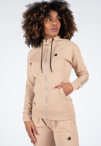 Veste de survêtement 'Marion ' Gorilla Wear en beige : devant