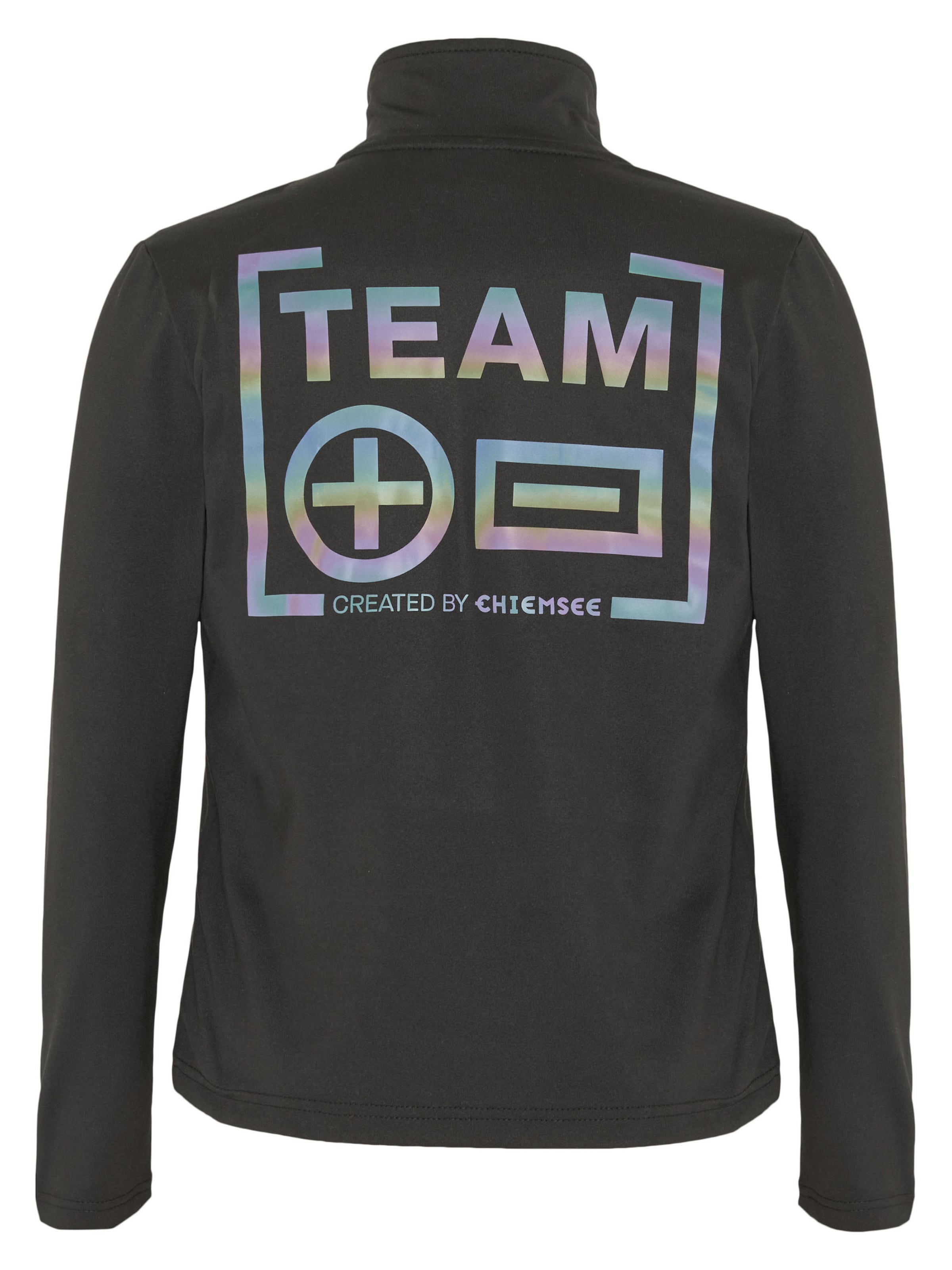 CHIEMSEE Fleecepullover ' mit PlusMinus-Print ' in Schwarz
