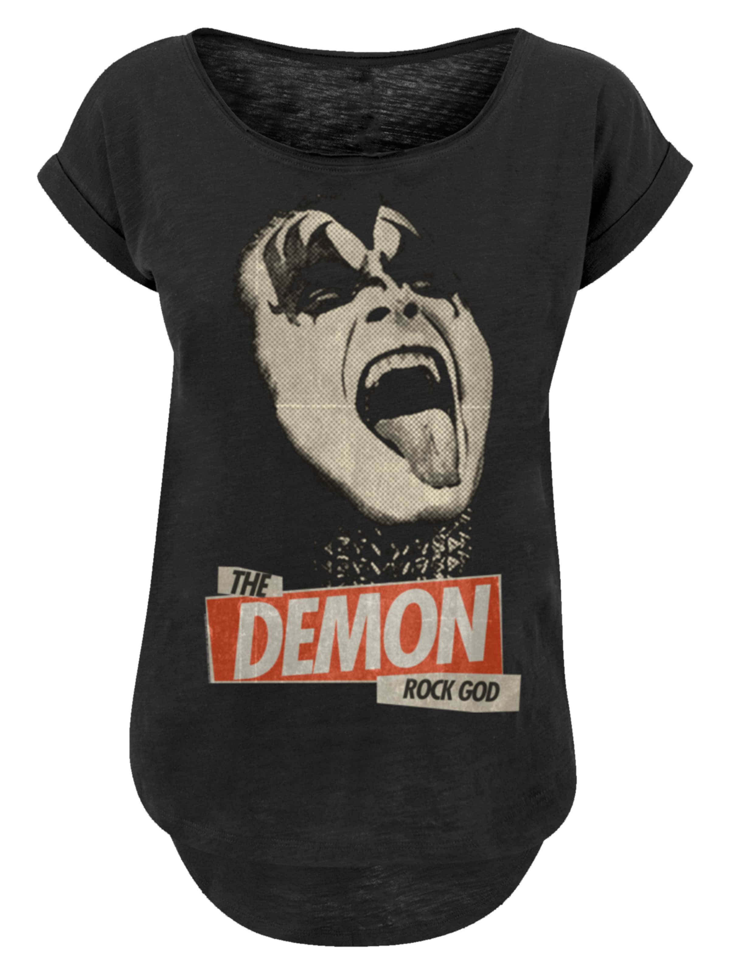 F4NT4STIC Shirt 'Kiss Demon Rock' in Black: front