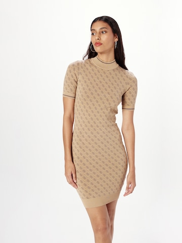 GUESS Knitted dress 'Lise' in Brown: front