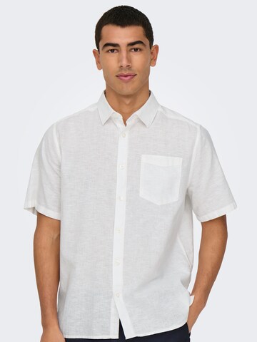 Only & Sons Regular fit Button Up Shirt 'ONSCaiden' in White