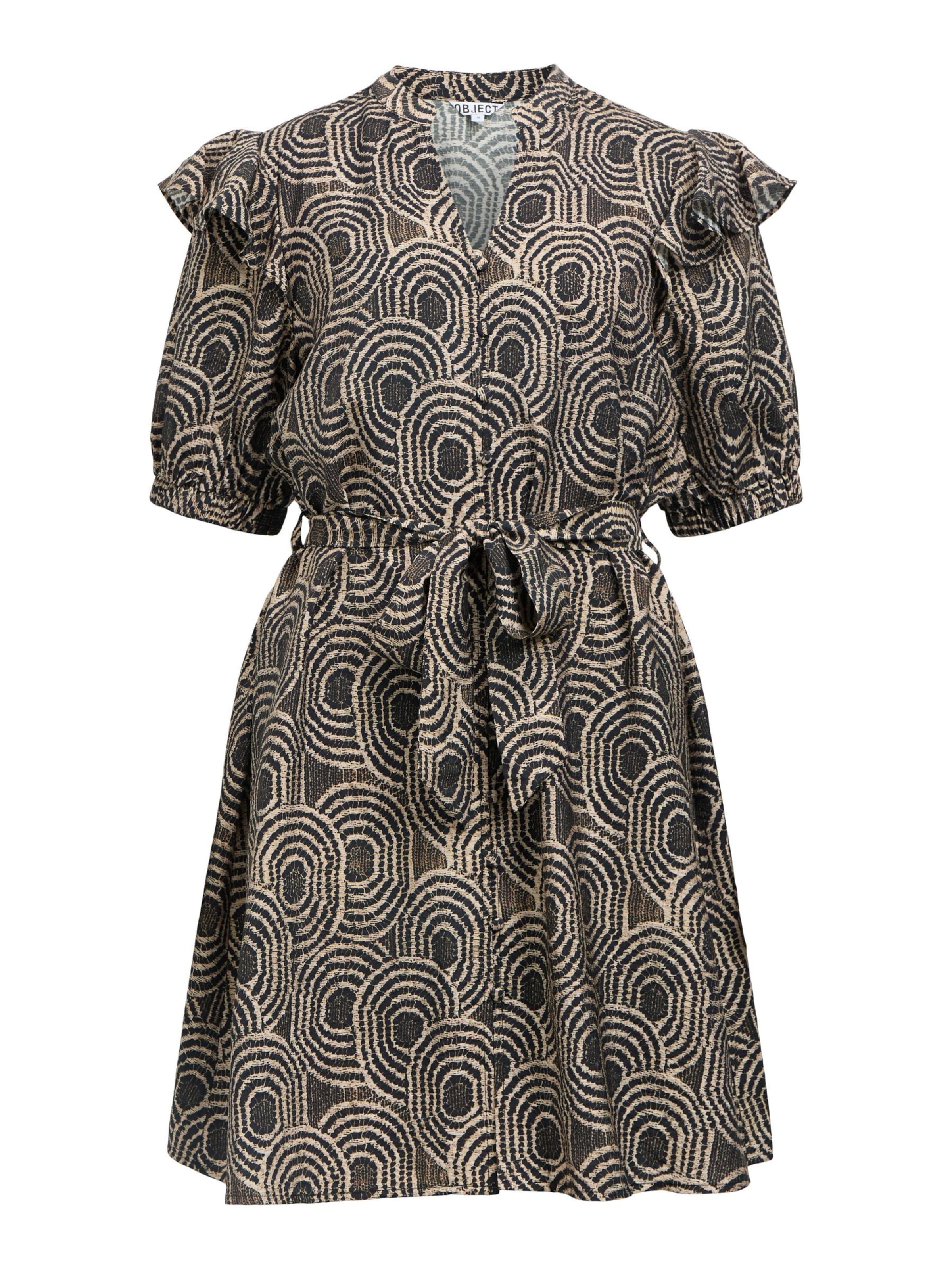 OBJECT - Vestido camisero en negro: frente