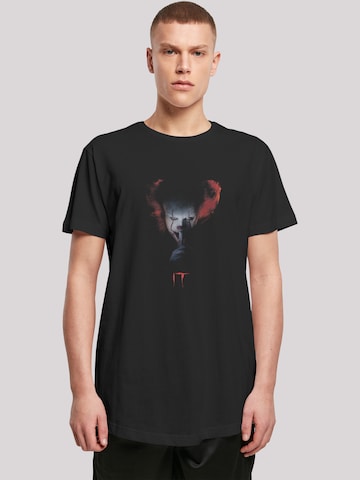 F4NT4STIC Shirt 'IT Film ES Stephen King Pennywise Quiet' in Zwart: voorkant