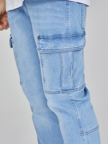 SikSilk Slim fit Cargo Jeans in Blue