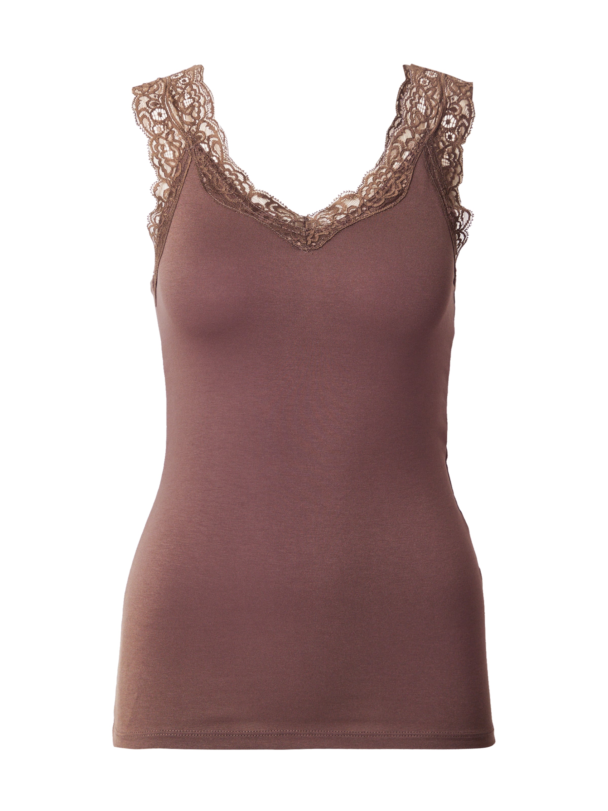 PIECES - Top 'PCBARBERA' em castanho: frente