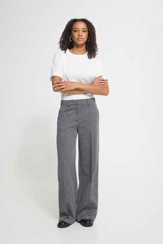 ICHI Wide leg Trousers 'IHKATE' in Black