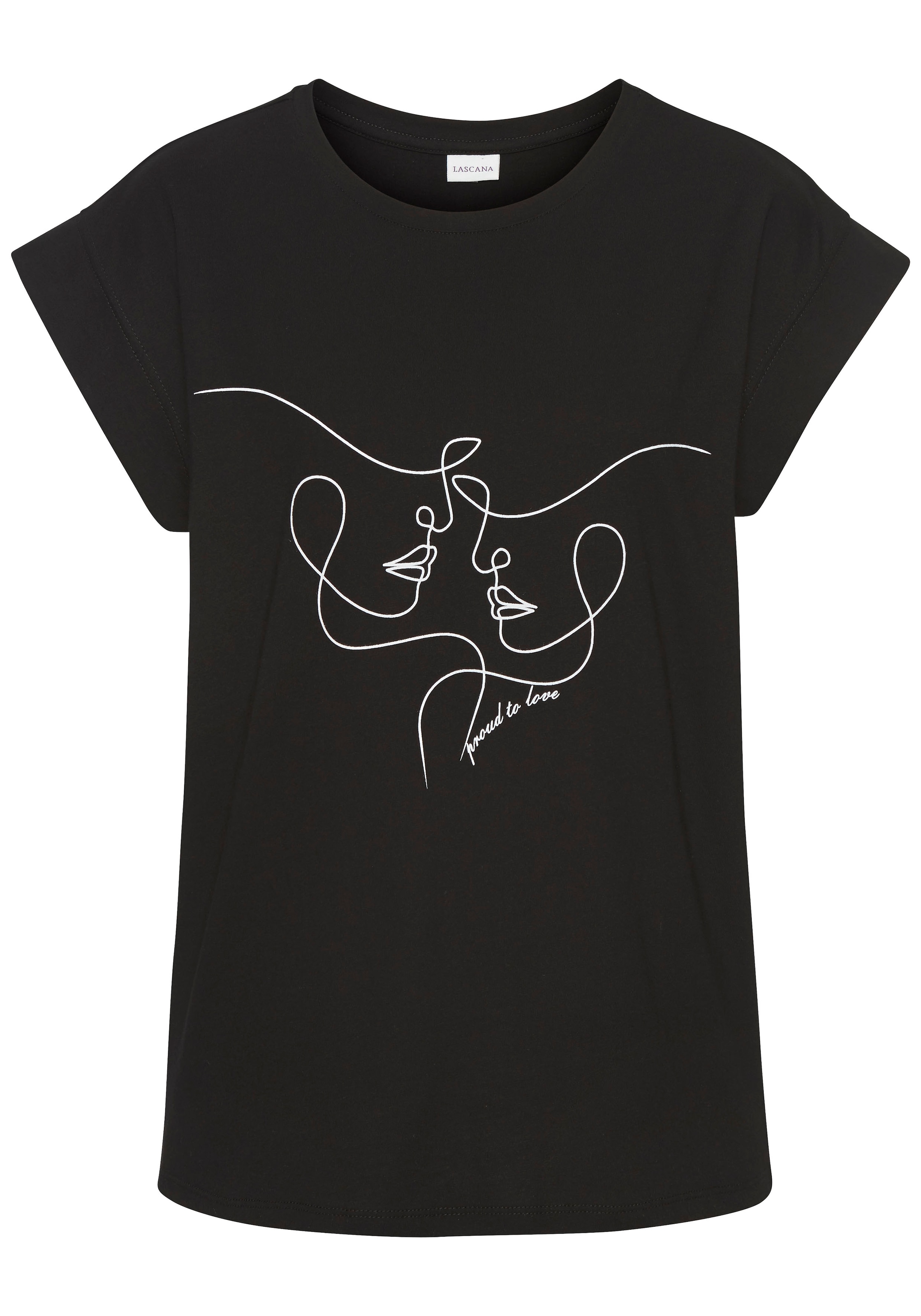 LASCANA - Camiseta en negro: frente