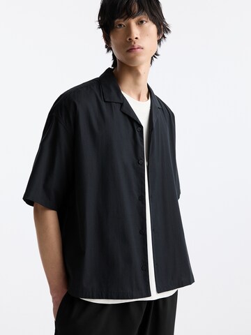 Pull&Bear Regular fit Button Up Shirt in Black