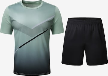 YOUTHUP Tracksuit 'Stichdicht' in Green: front