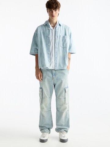 Loosefit Jeans cargo Pull&Bear en bleu
