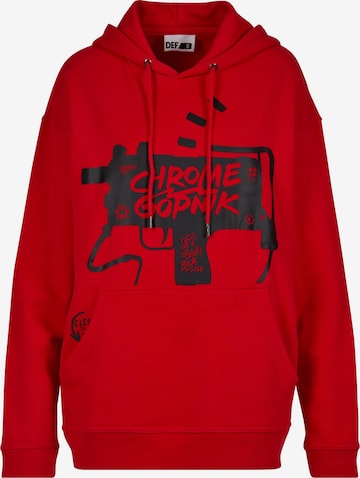 DEFSweater majica - crvena boja: prednji dio