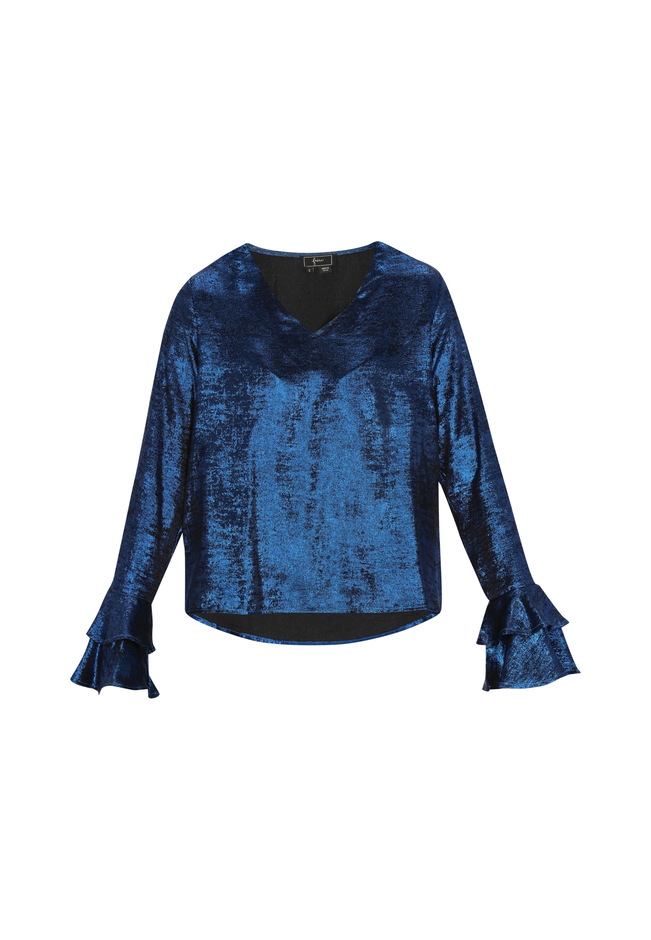 faina - Blusa em azul: frente