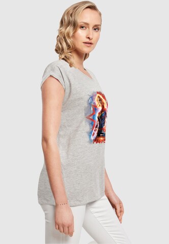 ABSOLUTE CULT T-Shirt 'Captain Marvel - Poster' in Grau