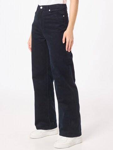 Monki Wide leg Broek in Blauw: voorkant