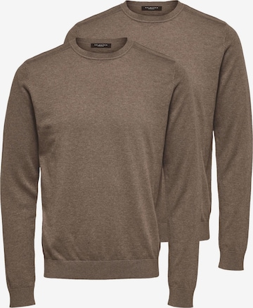 SELECTED Sweater 'Berg' in Brown: front