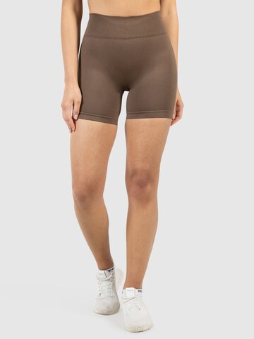 Smilodox Slim fit Sports trousers ' Scrunch Nomeli ' in Brown: front