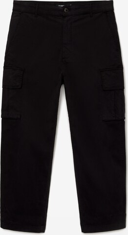 Loosefit Pantaloni cu buzunare de la Pull&Bear pe negru: față