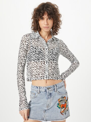 Ed Hardy Blouse 'LOVE-IS-MYSTERY' in White: front