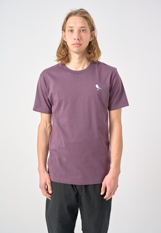 Cleptomanicx T-Shirt 'Embro Gull' in Lila: Vorderseite
