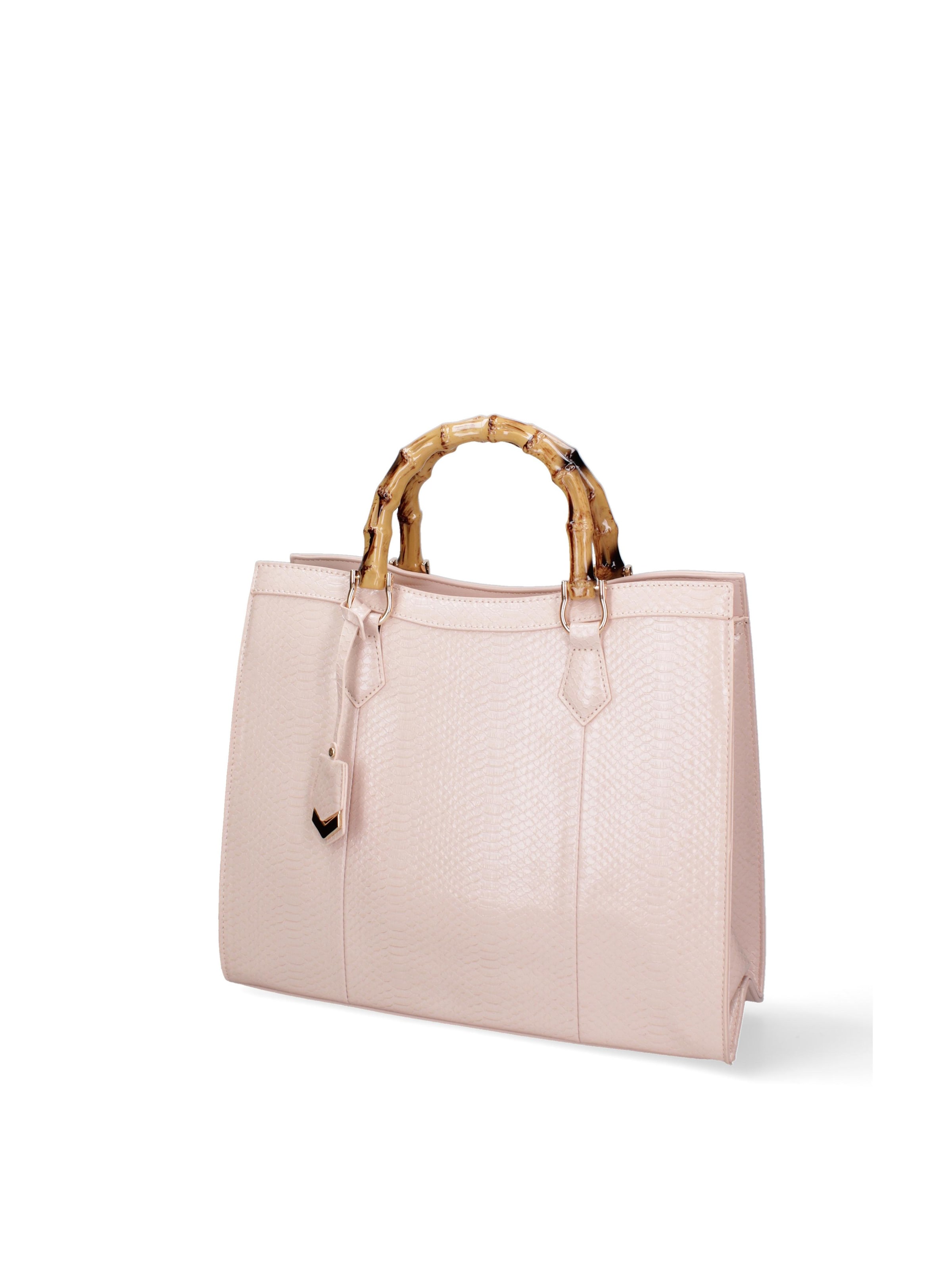 Borsa a spalla 'Borsa a Spalla Donna Ecopelle Vegana con Manico Bambù' di Diana&Co. in rosa