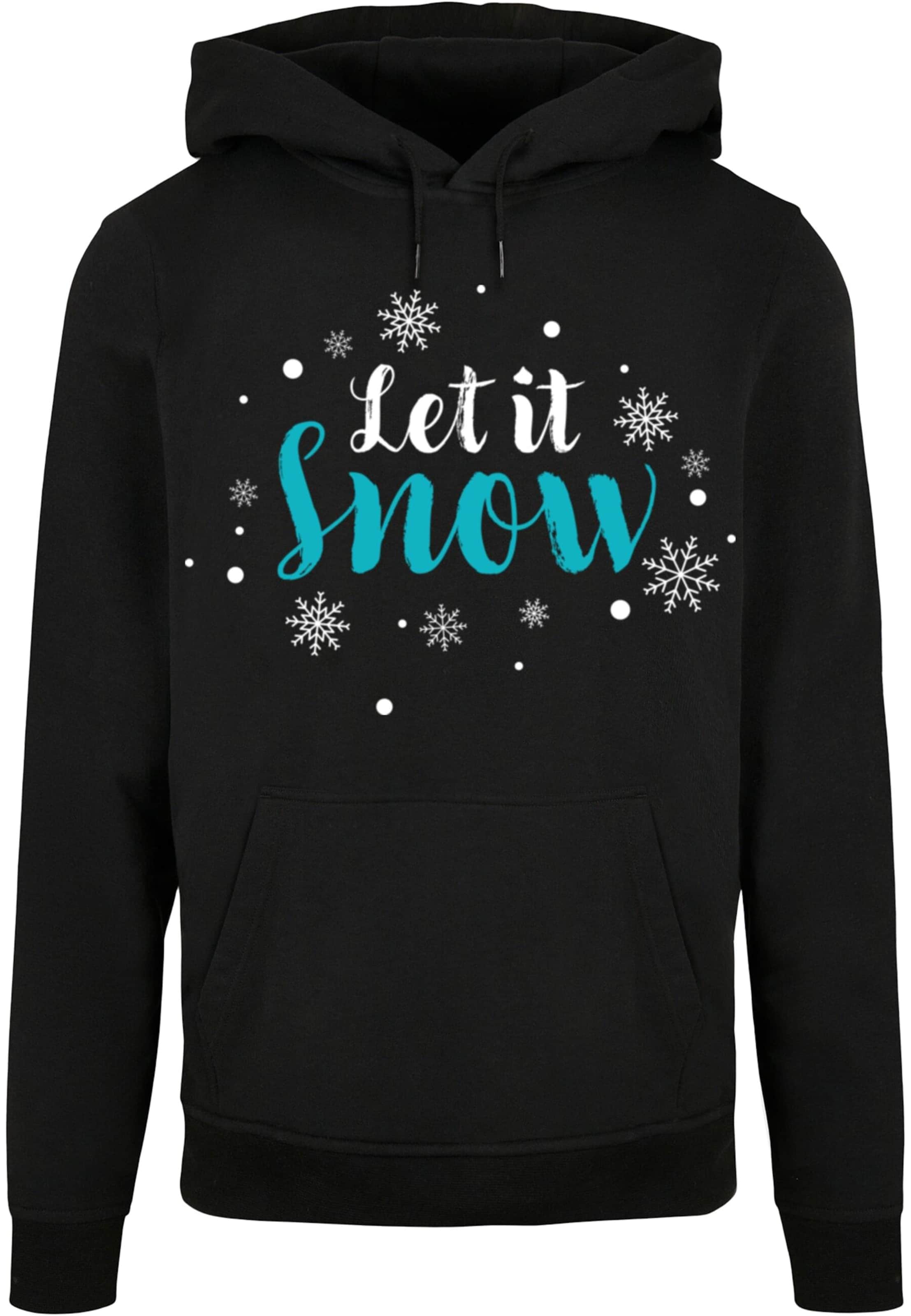 Merchcode Sweatshirt 'Let It Snow' in Zwart: voorkant