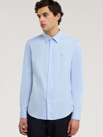 Trussardi Regular fit Button Up Shirt in Blue: front