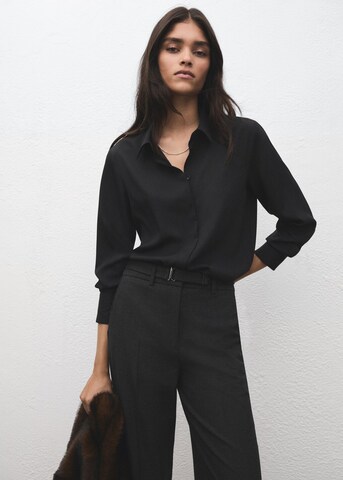 MANGO Regular Pleat-Front Pants 'Carlota' in Grey