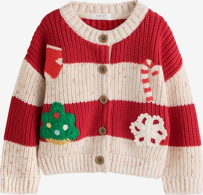 Next Knit Cardigan in 74 in mottled beige / Green / Red / White, Item view
