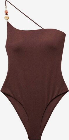 MANGO Swimsuit in Brown: front