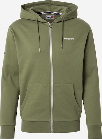 Veste de survêtement Superdry en vert : devant