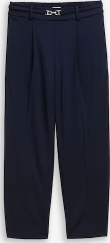 TOM TAILOR Pleat-front trousers in Blue: front