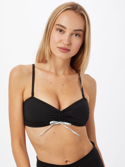 Sutien costum de baie Calvin Klein Swimwear pe negru, Vizualizare model