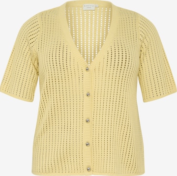 KAFFE CURVE Strickjacke in Gelb: Vorderseite