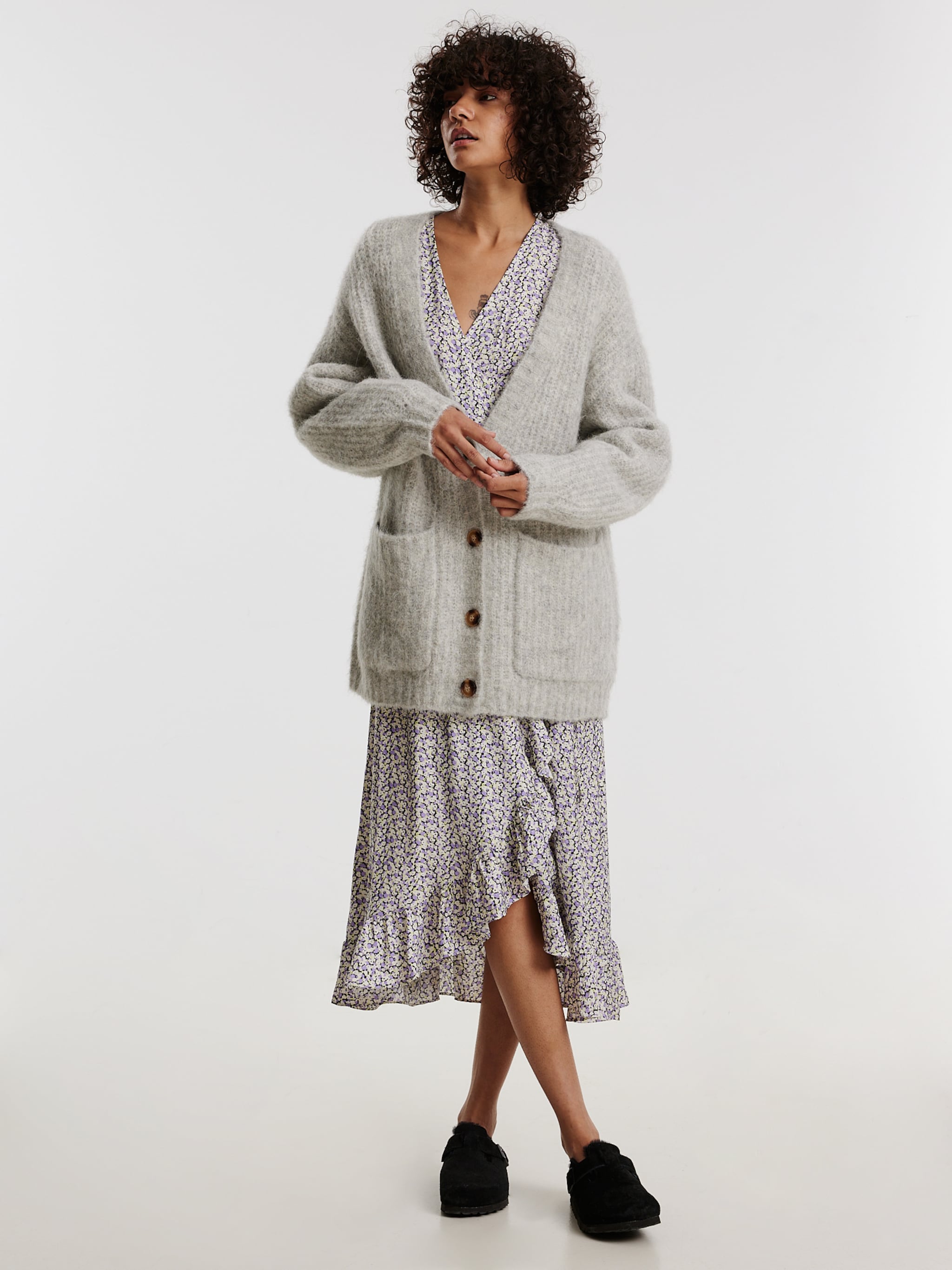 EDITED Producten Gebreid vest 'Eika' Grijs