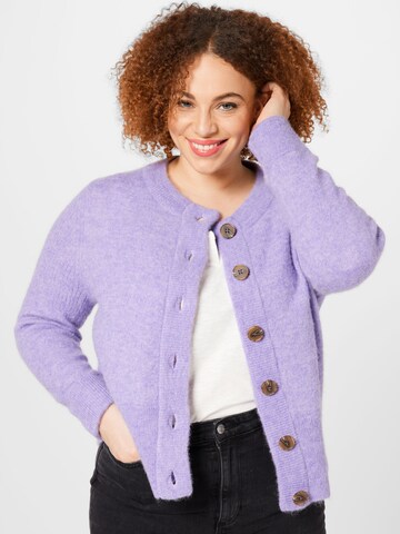 Selected Femme Curve Knit Cardigan in Purple: front