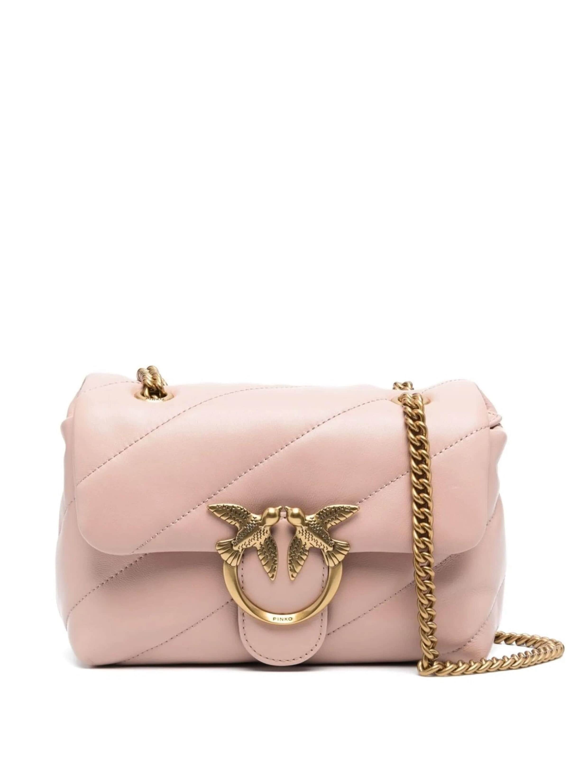 PINKO Torba na ramię 'Pinko Sac Rabat Love Puff Baby Cl Sheep Nappa Rose' w kolorze różowy: przód
