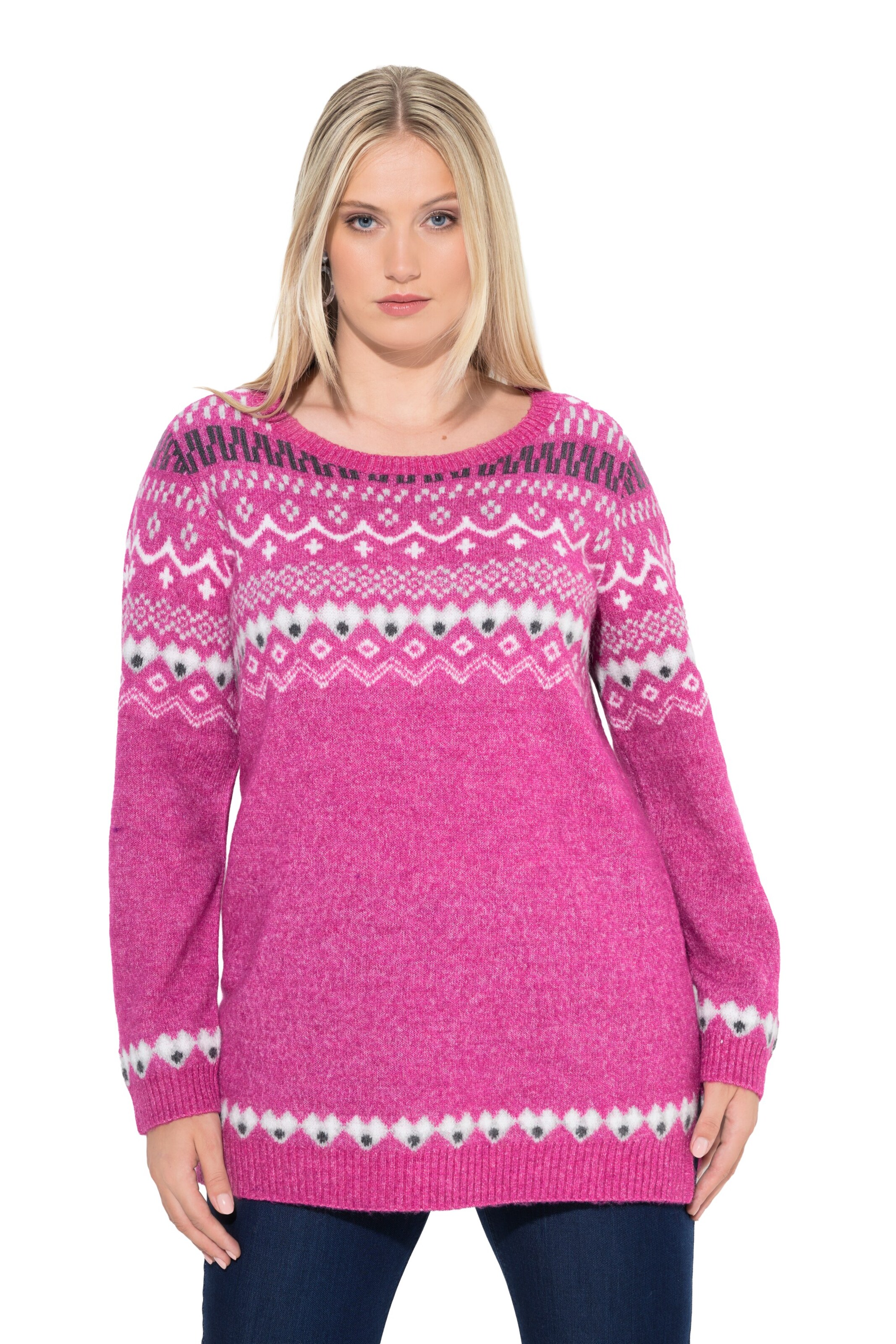 Ulla Popken Trui in Roze: voorkant