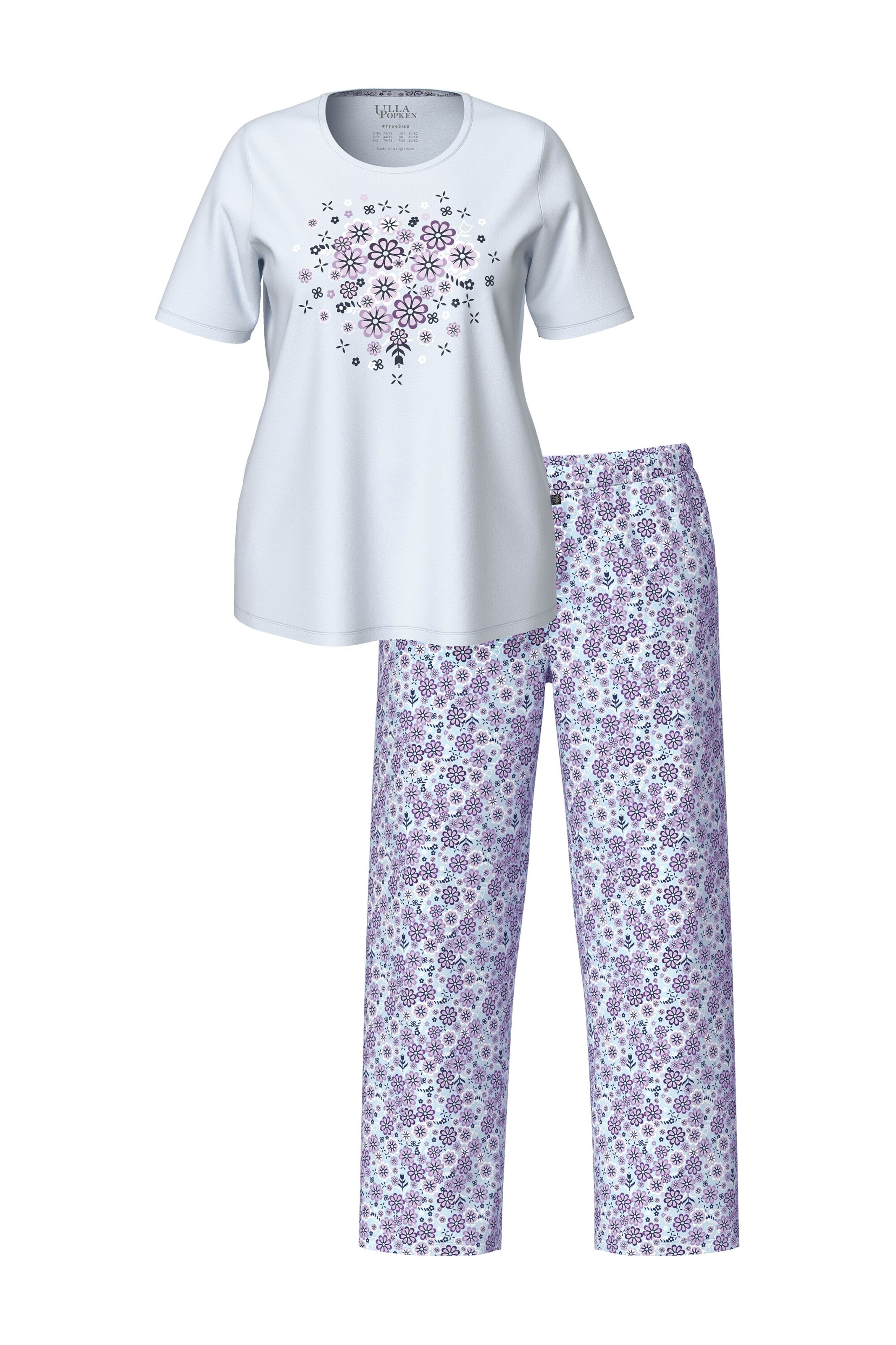 Ulla Popken Pyjama in Blauw: voorkant