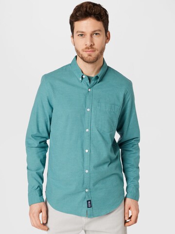 HOLLISTER Regular fit Button Up Shirt in Green: front