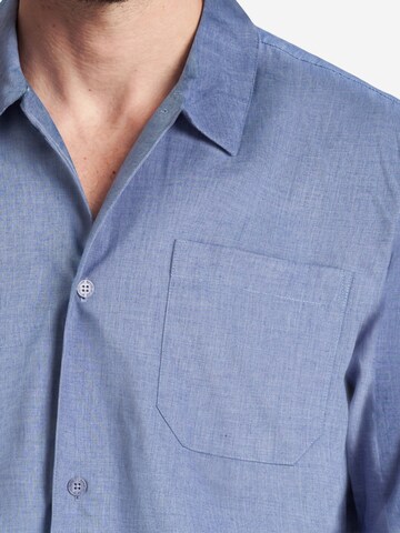 SEIDENSTICKER Pyjama lang 'Classic Fil a Fil' in Blauw