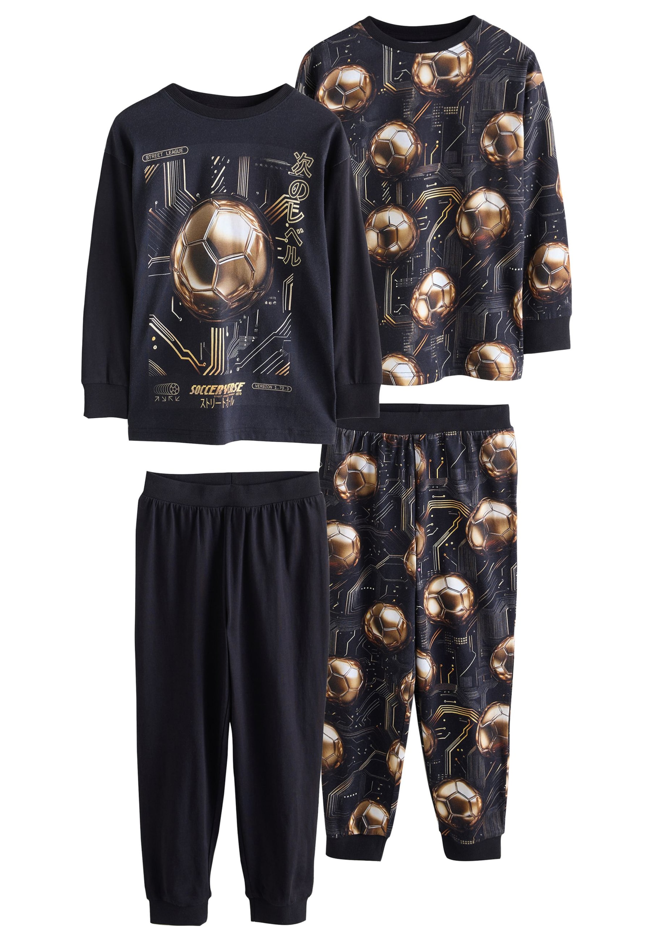 Next Pižama | črna barva: sprednja stran