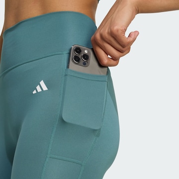 ADIDAS PERFORMANCE - Skinny Pantalón deportivo 'Optime Essentials' en verde