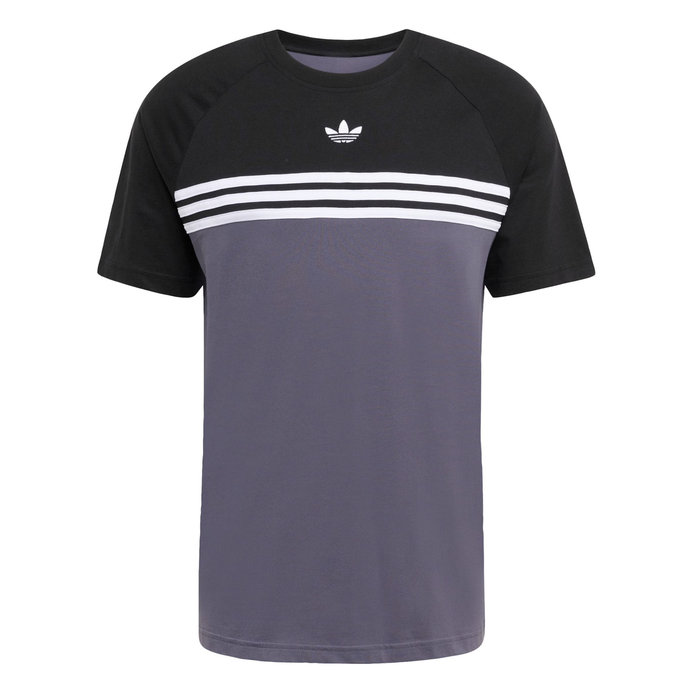 ADIDAS ORIGINALS Shirt 'CHEST STRIPES' in de kleur Grijs / Zwart / Wit, Productweergave