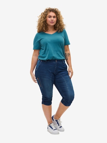 Zizzi Slimfit Jeans i blå