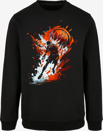 Veste de survêtement 'Basketball Sports Collection Orange Splash' F4NT4STIC en noir : devant