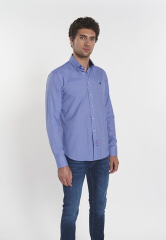 DENIM CULTURE Regular Fit Hemd 'Benjamin' in Blau: predná strana