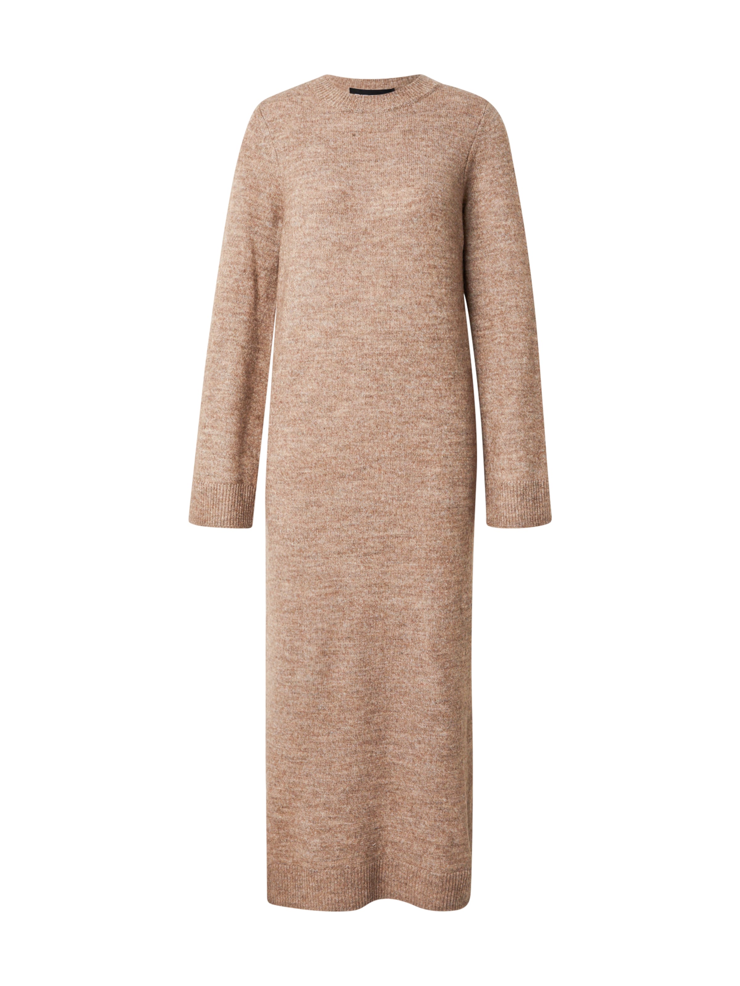 PIECES - Vestido de punto en marrón: frente